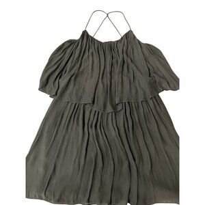 Zara Basic Womens Black Halter Dress With Ruffle Overlay EU M US M Mex 28